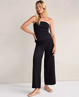 Ann Taylor Haven Well Within Organic Cotton Modal Foldover Wide Leg Pants sold by Ann Taylor product image thumbnail 2