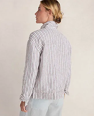 Ann Taylor Haven Well Within Everweave Linen Stripe Boxy Jacket sold by Ann Taylor product image thumbnail 3