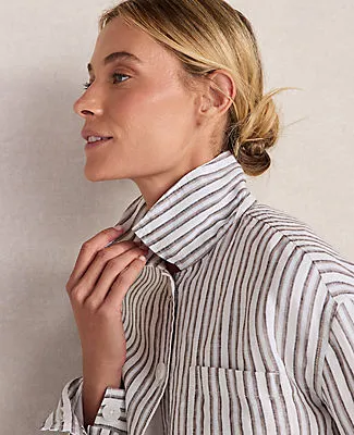 Ann Taylor Haven Well Within Everweave Linen Stripe Boxy Jacket sold by Ann Taylor product image thumbnail 4