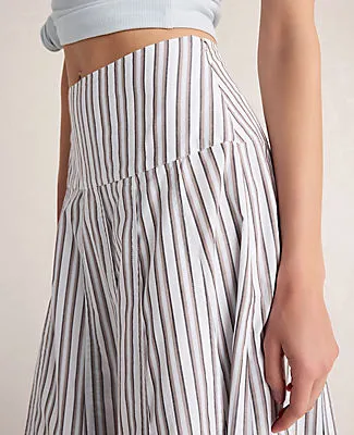 Ann Taylor Haven Well Within Organic Cotton Poplin Stripe Drop Waist Skirt sold by Ann Taylor product image thumbnail 2