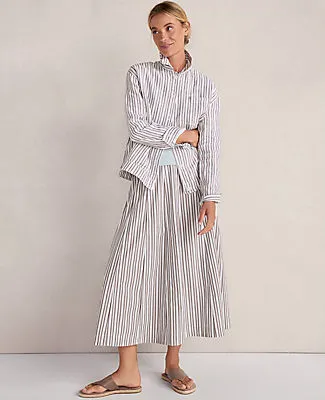 Ann Taylor Haven Well Within Organic Cotton Poplin Stripe Drop Waist Skirt sold by Ann Taylor product image thumbnail 3