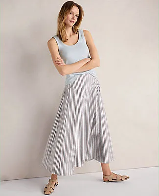Ann Taylor Haven Well Within Organic Cotton Poplin Stripe Drop Waist Skirt sold by Ann Taylor product image thumbnail 4