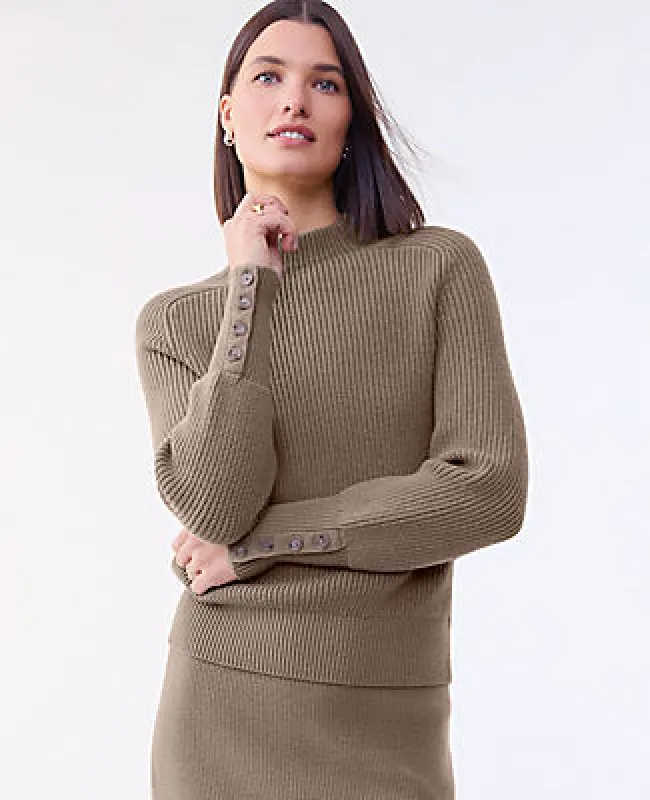 Ann Taylor Ribbed Button Sweater made by Ann Taylor