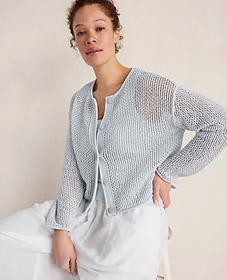 Ann Taylor Haven Well Within Cotton Blend Open Stitch Cardigan sold by Ann Taylor