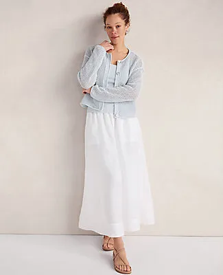 Ann Taylor Haven Well Within Cotton Blend Open Stitch Cardigan sold by Ann Taylor product image thumbnail 3