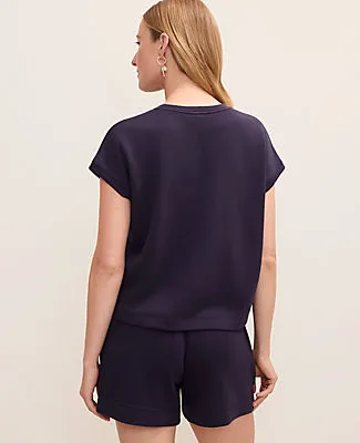 Ann Taylor Weekend Crew Neck Top in CloudPlush sold by Ann Taylor product image thumbnail 2