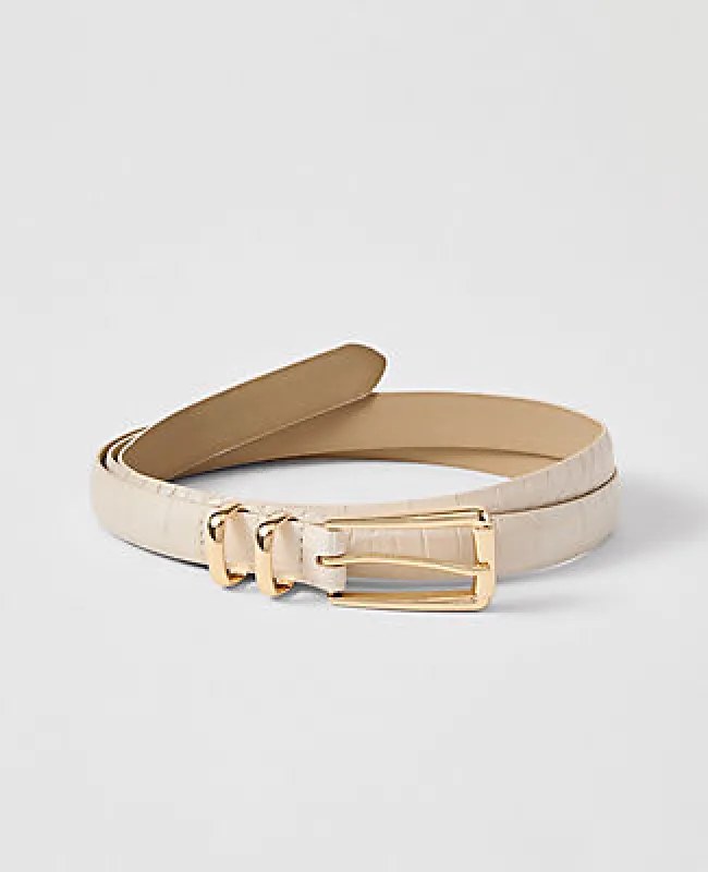 Ann Taylor Croco Rectangle Buckle Belt made by Ann Taylor