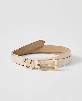 Ann Taylor Croco Rectangle Buckle Belt sold by Ann Taylor