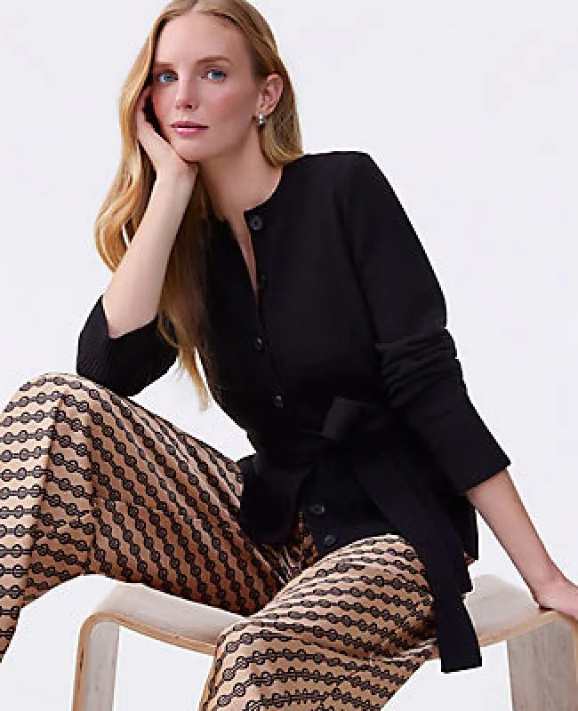 Ann Taylor Belted Crew Neck Cardigan made by Ann Taylor