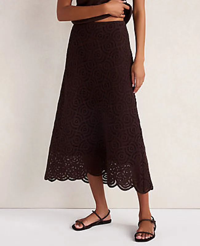 Ann Taylor Haven Well Within Cotton Crochet Scalloped Midi Skirt made by Ann Taylor