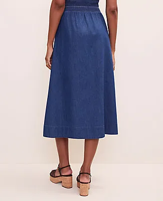 Ann Taylor Petite Weekend Easy Fit Denim Midi Skirt sold by Ann Taylor product image thumbnail 3