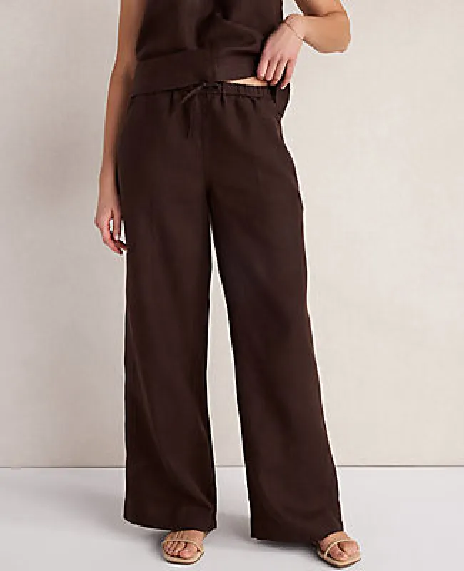 Ann Taylor Haven Well Within Linen Wide Leg Drawstring Pants made by Ann Taylor