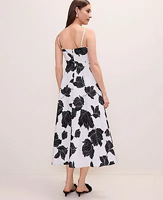 Ann Taylor Floral Midi Dress in Linen Blend sold by Ann Taylor product image thumbnail 2