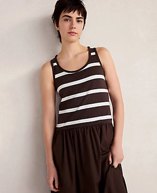 Ann Taylor Haven Well Within Organic Cotton Stripe Midi Dress made by Ann Taylor
