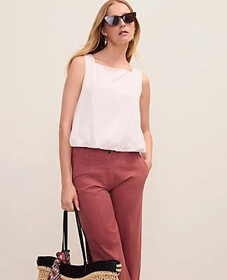 Ann Taylor Weekend Bubble Hem Tank Top in Linen Blend sold by Ann Taylor