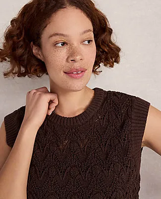 Ann Taylor Haven Well Within Organic Cotton Chain Pointelle Sweater Vest sold by Ann Taylor product image thumbnail 2