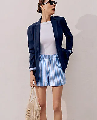 Ann Taylor Petite Weekend Elastic Waist Single Button Blazer in Linen Blend sold by Ann Taylor product image thumbnail 3