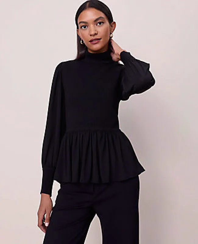 Ann Taylor Mixed Media Turtleneck Sweater made by Ann Taylor