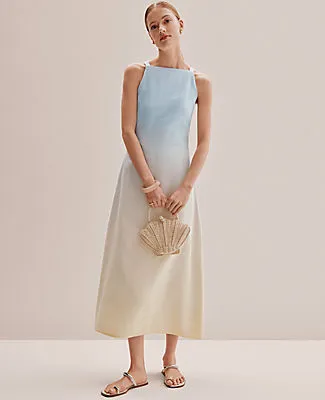 Ann Taylor Petite Weekend Ombré Midi Dress in Linen Blend sold by Ann Taylor product image thumbnail 3