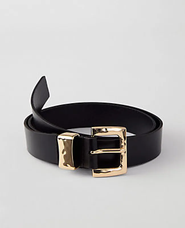 Ann Taylor Leather Textured Square Buckle Belt made by Ann Taylor