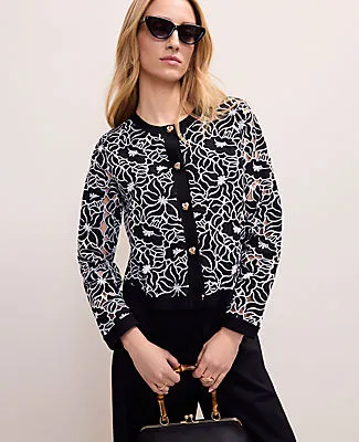 Ann Taylor Mixed Media Cardigan sold by Ann Taylor