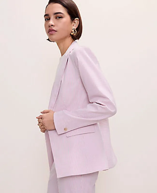 Ann Taylor The Single Button Blazer in Seersucker made by Ann Taylor
