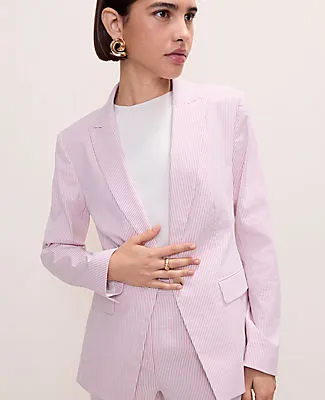 Ann Taylor The Single Button Blazer in Seersucker sold by Ann Taylor product image thumbnail 3