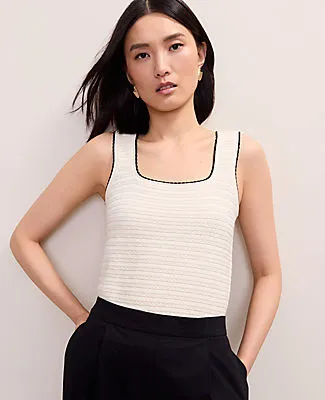 Ann Taylor Petite Textured Stitch Sweater Shell Top sold by Ann Taylor