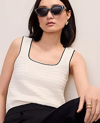 Ann Taylor Petite Textured Stitch Sweater Shell Top sold by Ann Taylor product image thumbnail 3