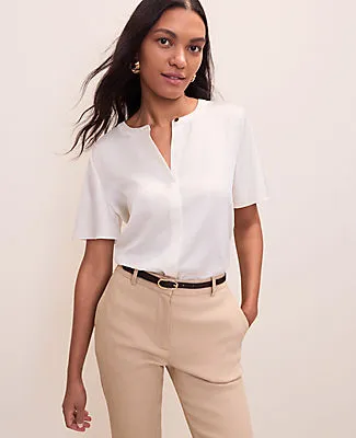Ann Taylor Flutter Sleeve Top in Satin sold by Ann Taylor
