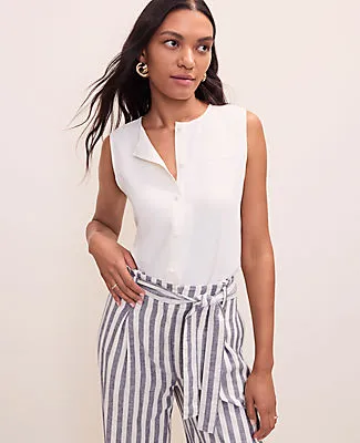 Ann Taylor Mixed Media Button Down Top sold by Ann Taylor