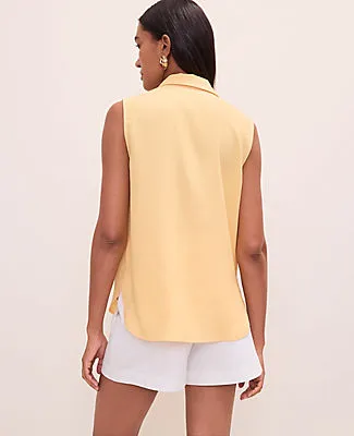 Ann Taylor Petite Shirred Yoke Sleeveless Shirt sold by Ann Taylor product image thumbnail 2