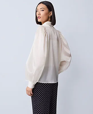 Ann Taylor Petite Collared Shirred Yoke Button Down Shirt sold by Ann Taylor product image thumbnail 2