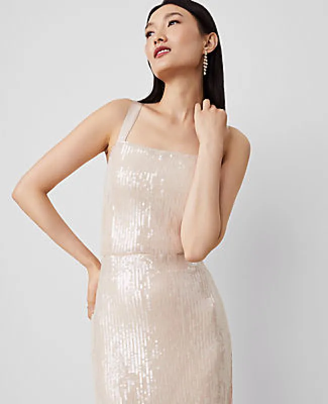 Ann Taylor Petite Cropped Sequin Tank Top made by Ann Taylor