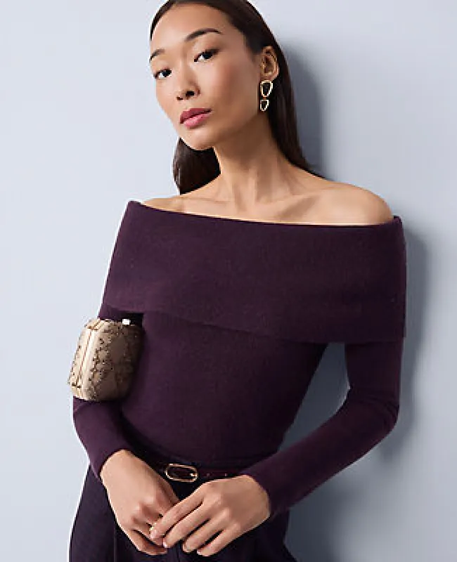 Ann Taylor Ribbed Off-The-Shoulder Sweater made by Ann Taylor