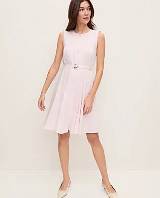 Ann Taylor Petite Belted Crew Neck Flare Dress sold by Ann Taylor product image thumbnail 3
