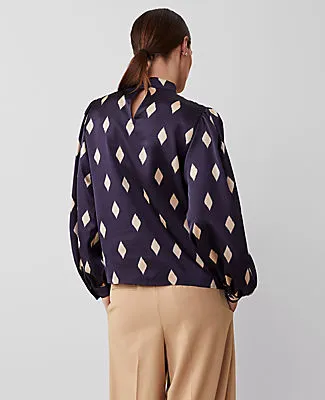 Ann Taylor Petite Geo Mock Neck Blouse sold by Ann Taylor product image thumbnail 2