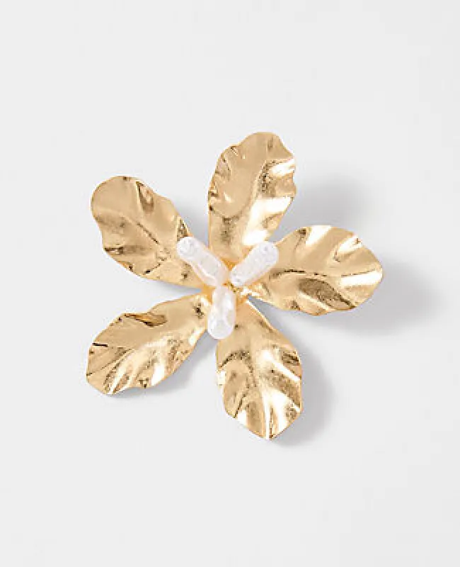 Ann Taylor Metal Flower Brooch made by Ann Taylor