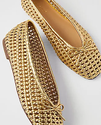 Ann Taylor Woven Bow Ballet Flat sold by Ann Taylor