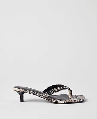 Ann Taylor Snake Print Kitten Heel Sandal sold by Ann Taylor