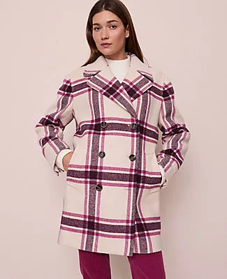 Ann Taylor Weekend Plaid Cocoon Coat sold by Ann Taylor product image thumbnail 2