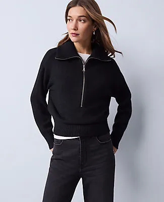 Ann Taylor Weekend Half-Zip Sweater sold by Ann Taylor