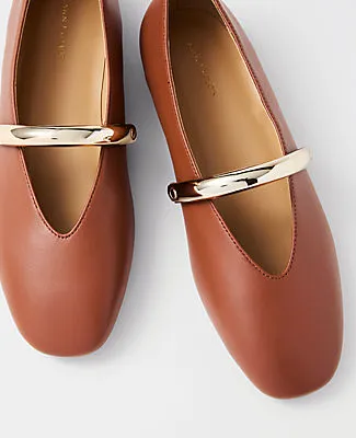 Ann Taylor Leather Hardware Embellished Mary Jane Flat sold by Ann Taylor product image thumbnail 2
