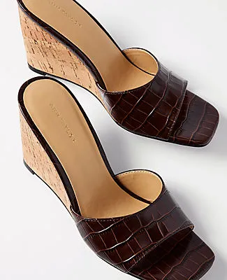 Ann Taylor Croco Wedge Sandal sold by Ann Taylor
