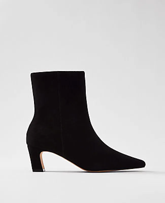 Ann Taylor Suede Skinny Heel Bootie made by Ann Taylor
