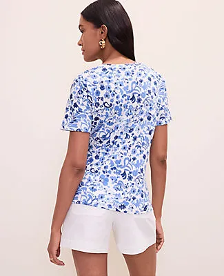 Ann Taylor Floral Crew Neck Tee sold by Ann Taylor product image thumbnail 2