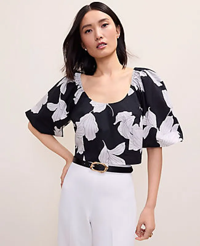 Ann Taylor Floral Puff Sleeve Top made by Ann Taylor