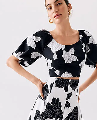 Ann Taylor Floral Puff Sleeve Top sold by Ann Taylor product image thumbnail 3