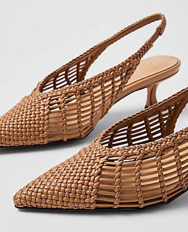Ann Taylor Woven Nip Toe Slingback Pump made by Ann Taylor
