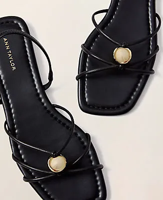 Ann Taylor Leather Hardware Embellished Sandal sold by Ann Taylor